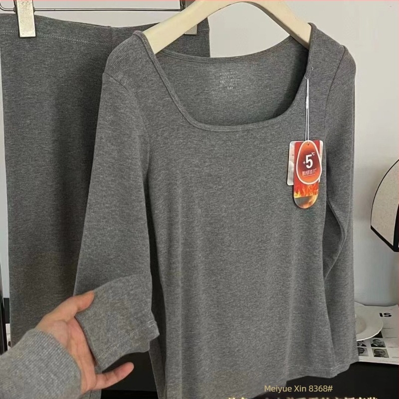 Set de lenjerie termică pentru femei — Mulberry silk; modelare corp, elasticitate, căldură; decolteu pătrat; strat de bază; grosime 201-250 g/m2