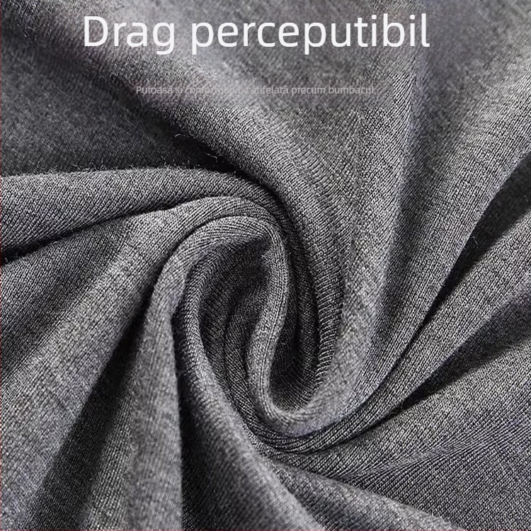 Set de lenjerie termică pentru bărbați din viscoză, țesătură îngroșată, pulover cu guler rotund, croială Slim, 95% viscoză, 5% elastan, grosime țesătură 181-200 g/m²