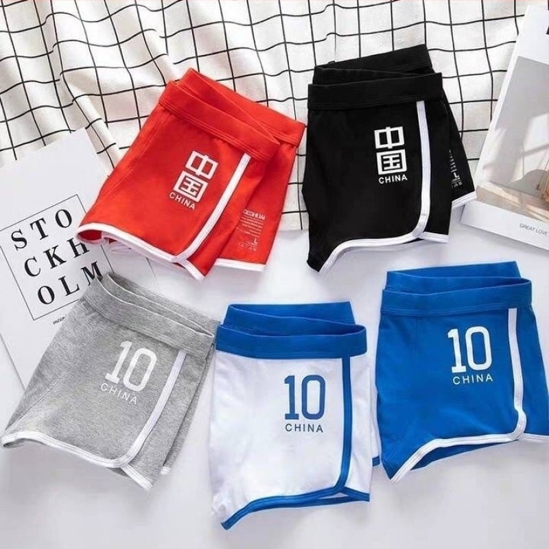 Boxeri pentru bărbați din bumbac, respirabili, talie medie, țesătură tricotată, 90-95% bumbac