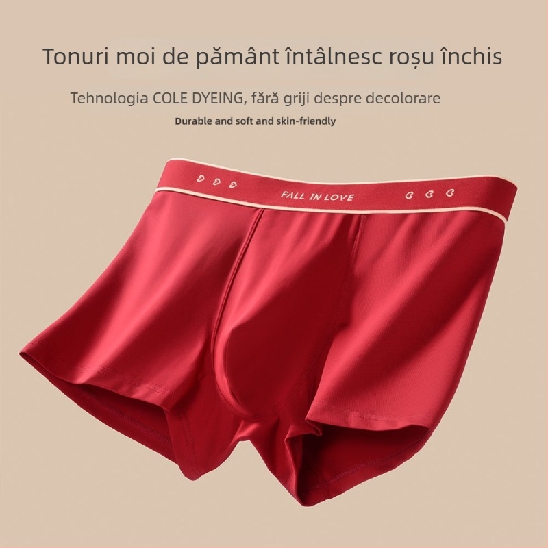 Set de lenjerie din bumbac pentru cuplu – talie medie, căptușeală din viscoză, Anul Șarpelui Benmingnian