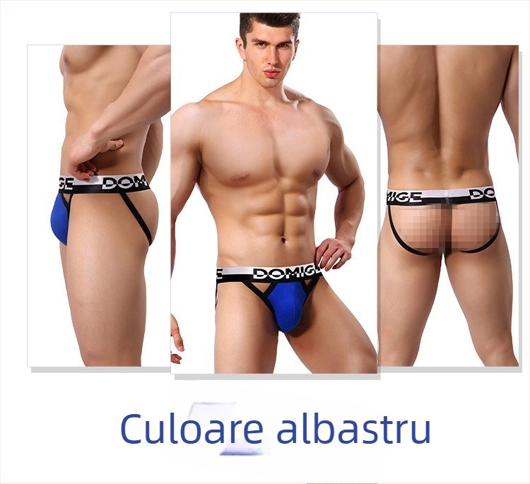 Chiloți thong pentru bărbați, din bumbac stretch respirabil, talie medie, căptușeală din bumbac 95%