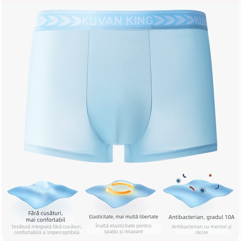 Chiloți de bărbați Ice Silk, antibacterian, uscare rapidă, respirabil, poliester