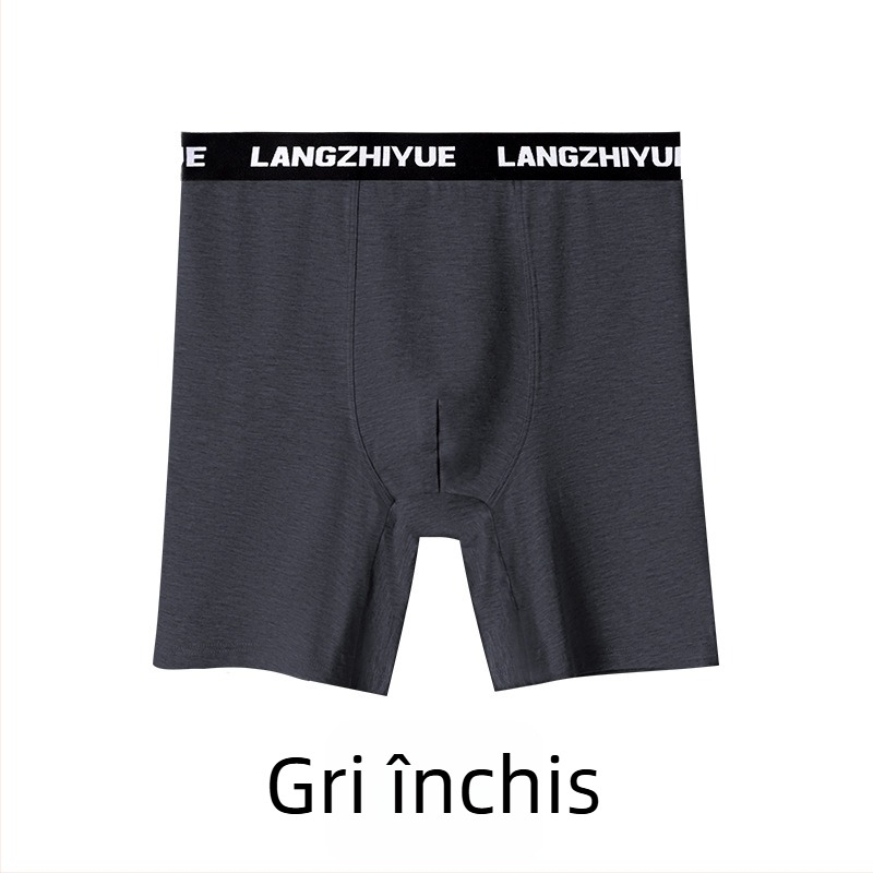 Boxeri bărbați din bumbac, cu picioare lungi, talie înaltă, 90-95% bumbac, respirabili