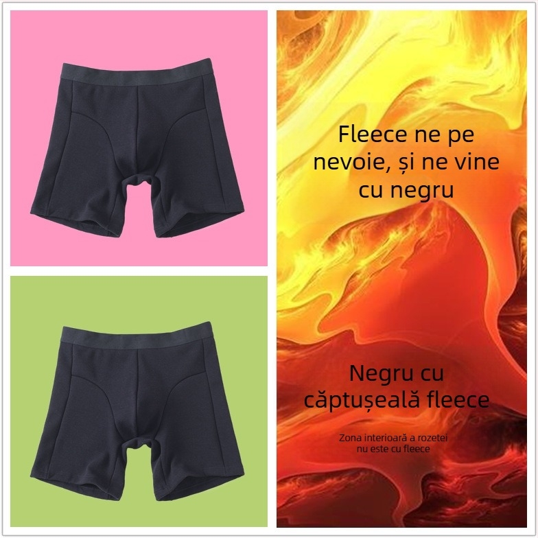 Lenjerie termică bărbătească din bumbac, lungi, talie medie, antibacterian, căptușeală din bumbac
