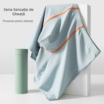 Boxeri Ice Silk pentru bărbați, picioare mai lungi, talie medie, din nylon, respirabili, uscare rapidă