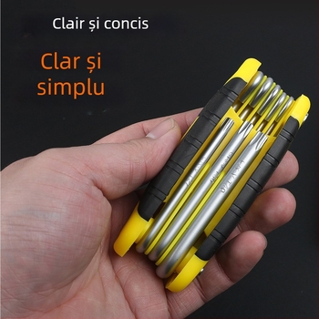 Xinton Set pliabil de chei Allen – chei hexagonale interne, oțel crom-vanadiu, mărimi metrice și imperiale