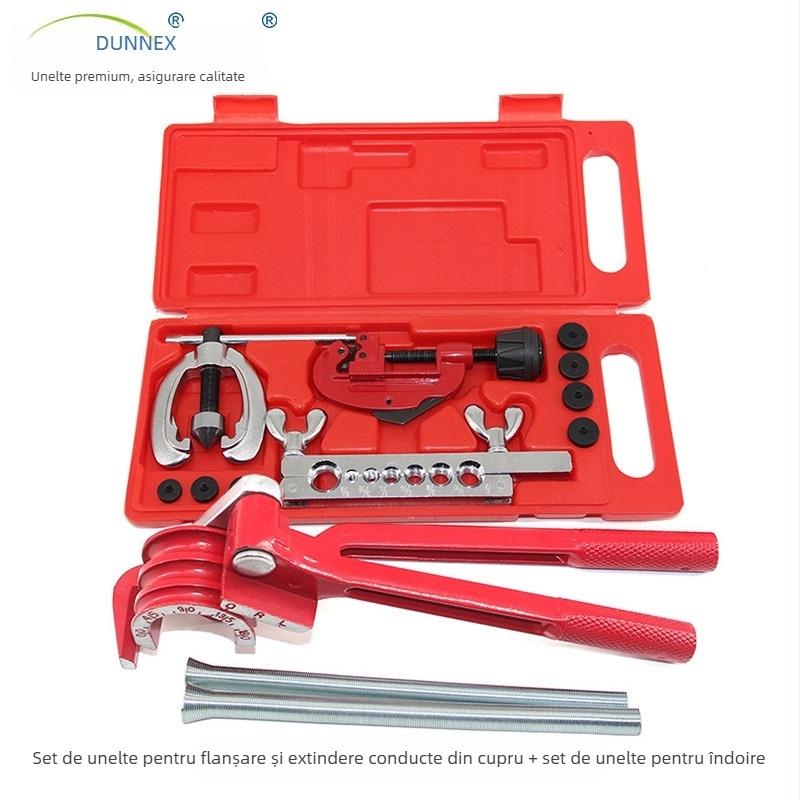 Set CT-2029+CT-369 pentru țevi din cupru: expander de flanșă și curbare a țevilor, din oțel 45#, cu arc, Dunnex/Dongxiao