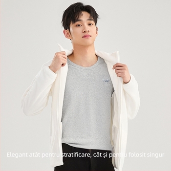 Set de pijama termic din bumbac pentru bărbați – tricou cu guler rotund și pantaloni, 100% bumbac, grosime 201–250 g/m², antibacterian și cald, imprimeu anime, pentru tineri 18–40