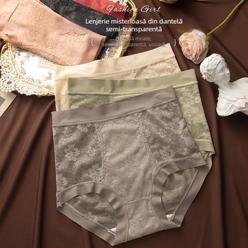 Chiloți femei talie înaltă din nailon, controlul abdomenului și ridicare fesieri, material tricotat, căptușeală din viscoză