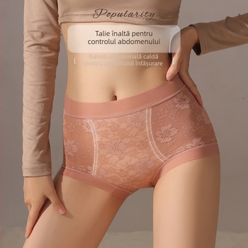 Chiloți femei talie înaltă din nailon, controlul abdomenului și ridicare fesieri, material tricotat, căptușeală din viscoză