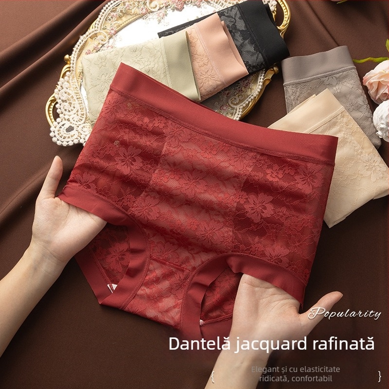 Chiloți femei talie înaltă din nailon, controlul abdomenului și ridicare fesieri, material tricotat, căptușeală din viscoză