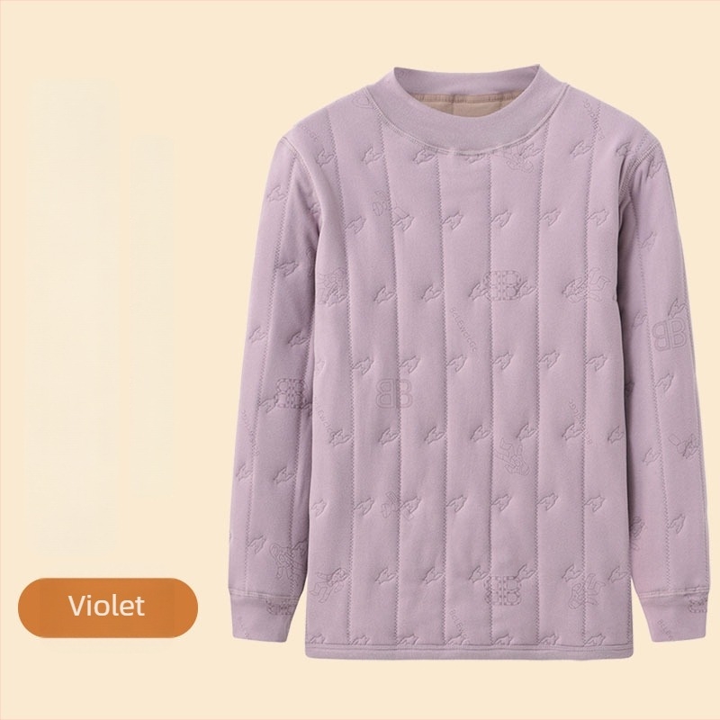 Set termic pentru copii, trei straturi, căptușeală din catifea, țesătură poliesterică 90–95%, pentru copii 7–12 ani, mâneci lungi, poate fi purtat ca îmbrăcăminte exterioară