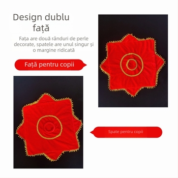 Batic din catifea cu floare, octagonal dublu-strat, pentru dansul popular nord-estic pe scenă (adulți)