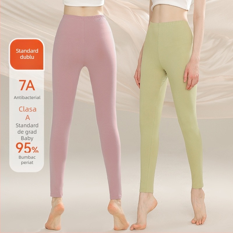 Pantaloni de toamnă pentru femei – bumbac 100%, antibacteriali, antiacarieni, talie înaltă, croială slim