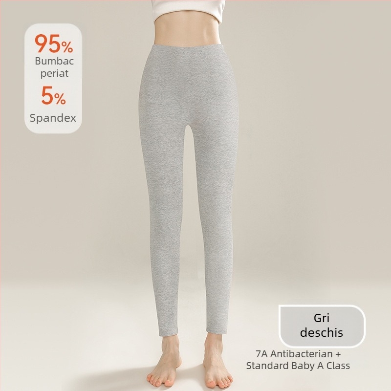 Pantaloni de toamnă pentru femei – bumbac 100%, antibacteriali, antiacarieni, talie înaltă, croială slim