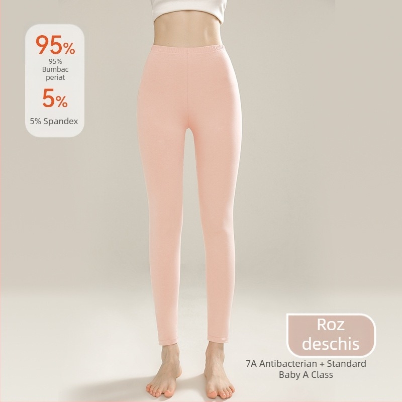 Pantaloni de toamnă pentru femei – bumbac 100%, antibacteriali, antiacarieni, talie înaltă, croială slim