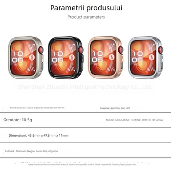 Carcasă pentru ceas Huawei Fit4/4Pro | aliaj de zinc, construcție semi-metalică, Zhuo zhizhi