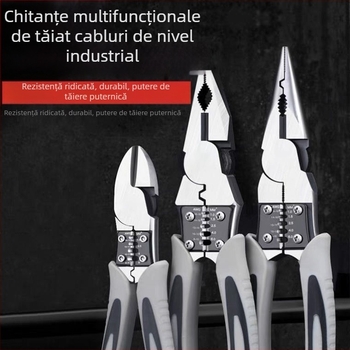 Clește pentru cabluri, stil german, cu nas diagonal, calitate industrială, economisind efort pentru electrician (diametrul de tăiere 4.6 mm)