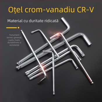 Tianhu Set chei Allen cu cap ball-end, 9 piese, Hex socket, oțel 45#