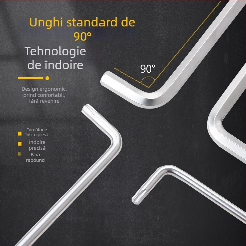 Tianhu Set chei Allen cu cap ball-end, 9 piese, Hex socket, oțel 45#