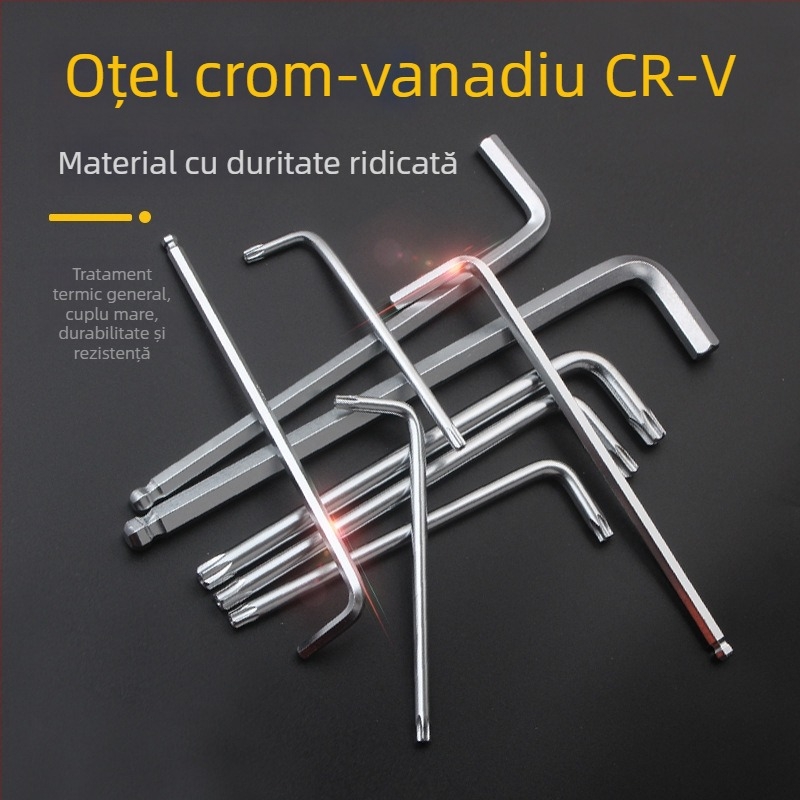 Tianhu Set chei Allen cu cap ball-end, 9 piese, Hex socket, oțel 45#