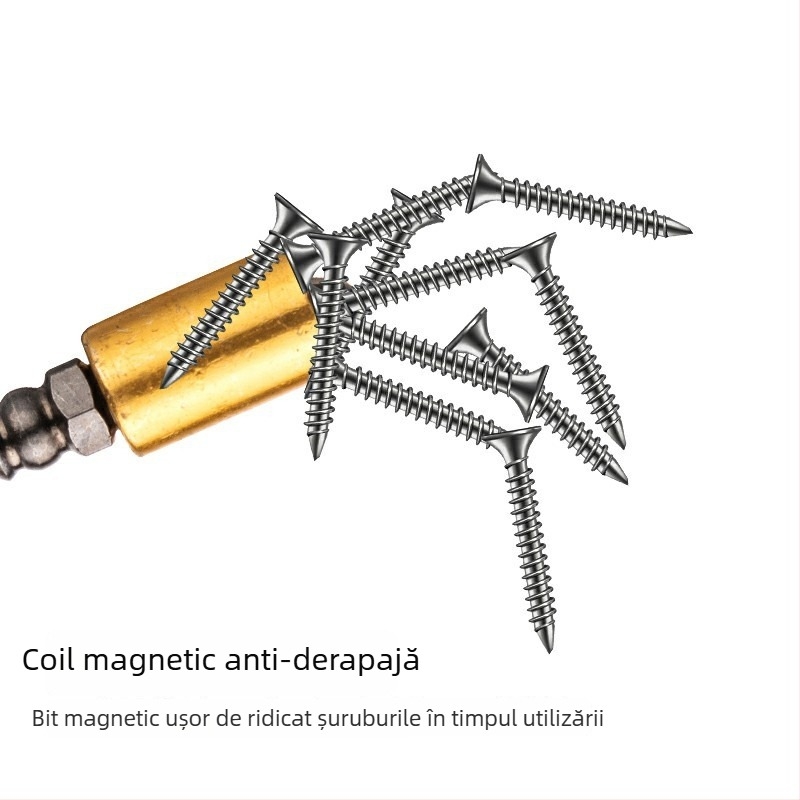 Bit de șurubelniță cu cap cruce, aliaj S2, inel magnetic, extins, pentru șurubelnițe electrice