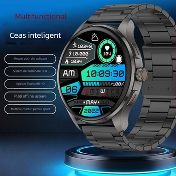 Ceas inteligent cu ecran AMOLED, convorbiri Bluetooth, monitorizare ritm cardiac, tensiune arterială și saturație de oxigen