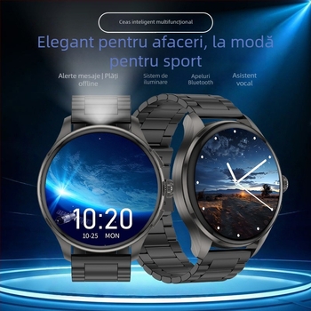 Ceas inteligent cu ecran AMOLED, convorbiri Bluetooth, monitorizare ritm cardiac, tensiune arterială și saturație de oxigen