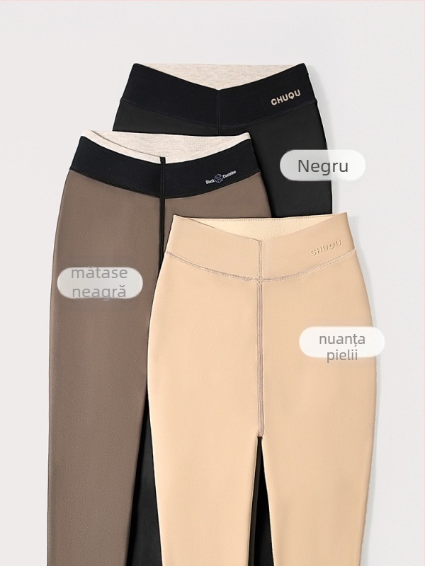 Șosete-leging în stil botă, căptușite cu fleece, calde, elastice