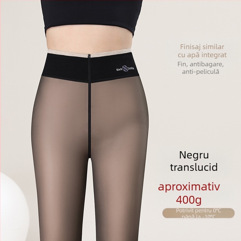 Șosete-leging în stil botă, căptușite cu fleece, calde, elastice