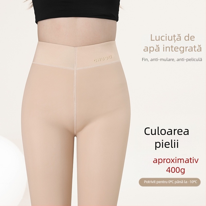 Șosete-leging în stil botă, căptușite cu fleece, calde, elastice