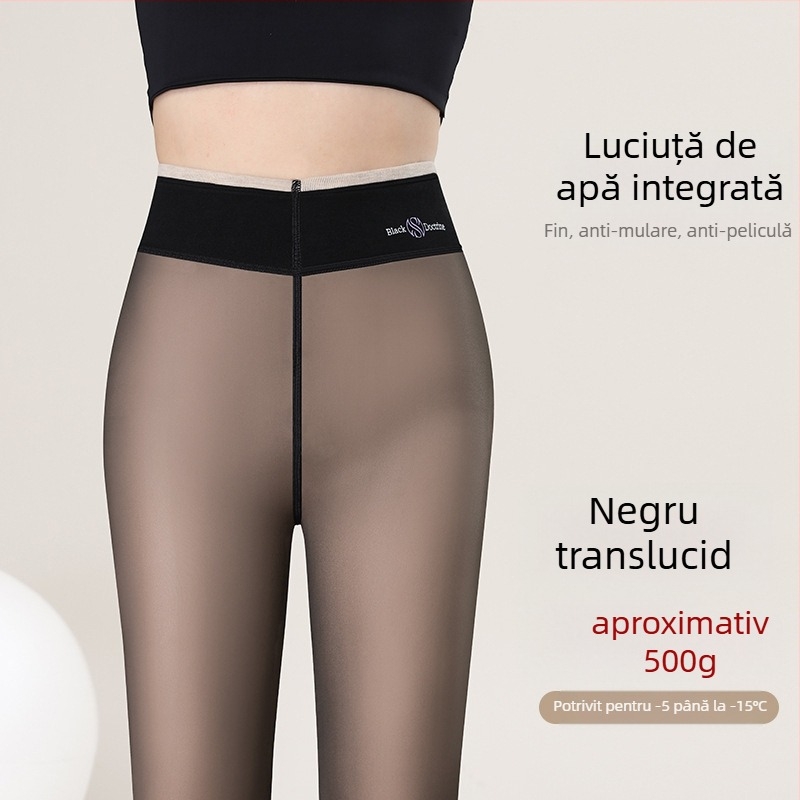 Șosete-leging în stil botă, căptușite cu fleece, calde, elastice