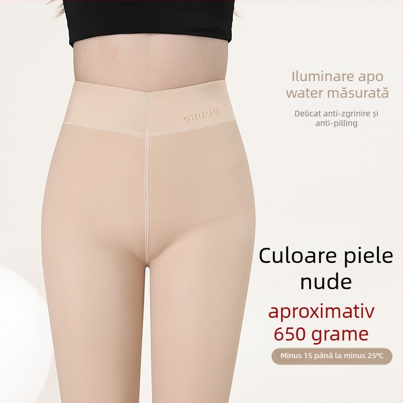 Șosete-leging în stil botă, căptușite cu fleece, calde, elastice