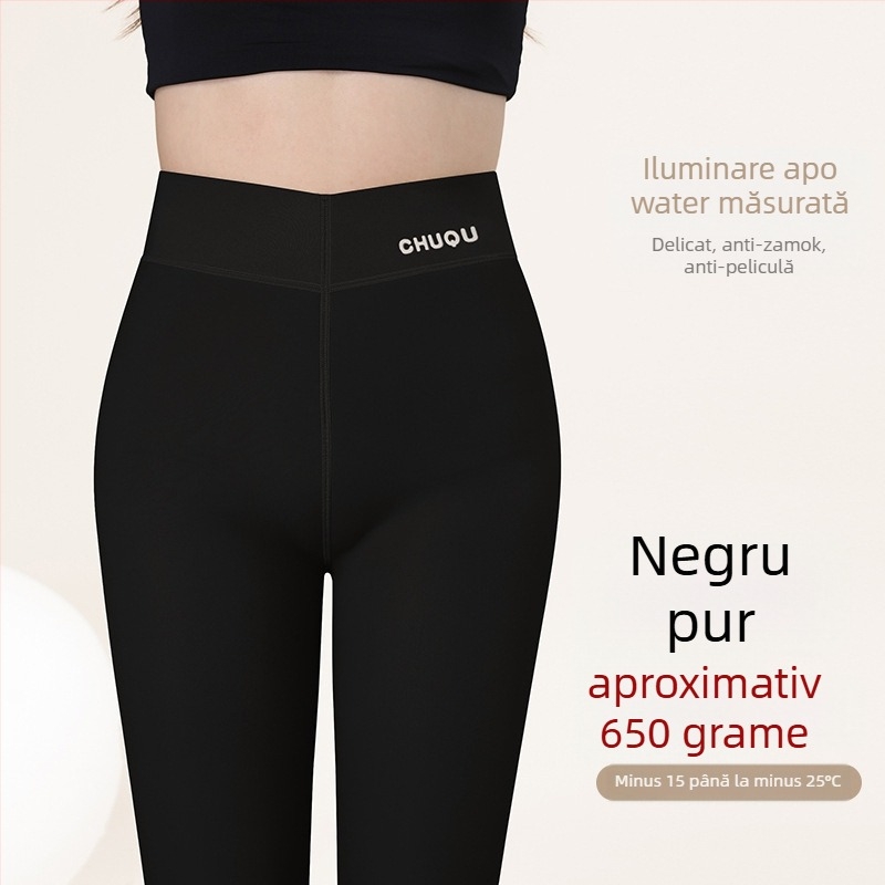 Șosete-leging în stil botă, căptușite cu fleece, calde, elastice