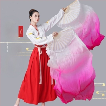 Fan de dans pătrat din mătase, model gradient pentru dans Yangko (Brand: Unique; În stoc; Vara 2021)