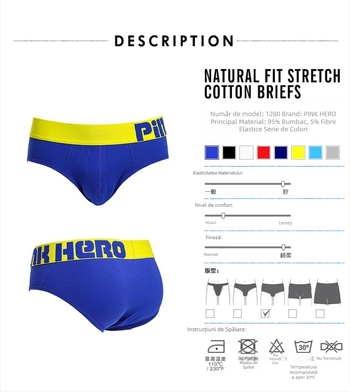 Slipuri bărbați PINK HERO, din bumbac 40s, respirante, talie medie, culoare solidă