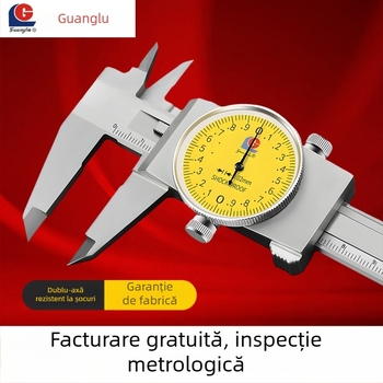 Guilin Guanglu Caliper cu cadran, cu două sensuri, rezistent la șocuri, cu ceas, precizie înaltă, 0-300mm