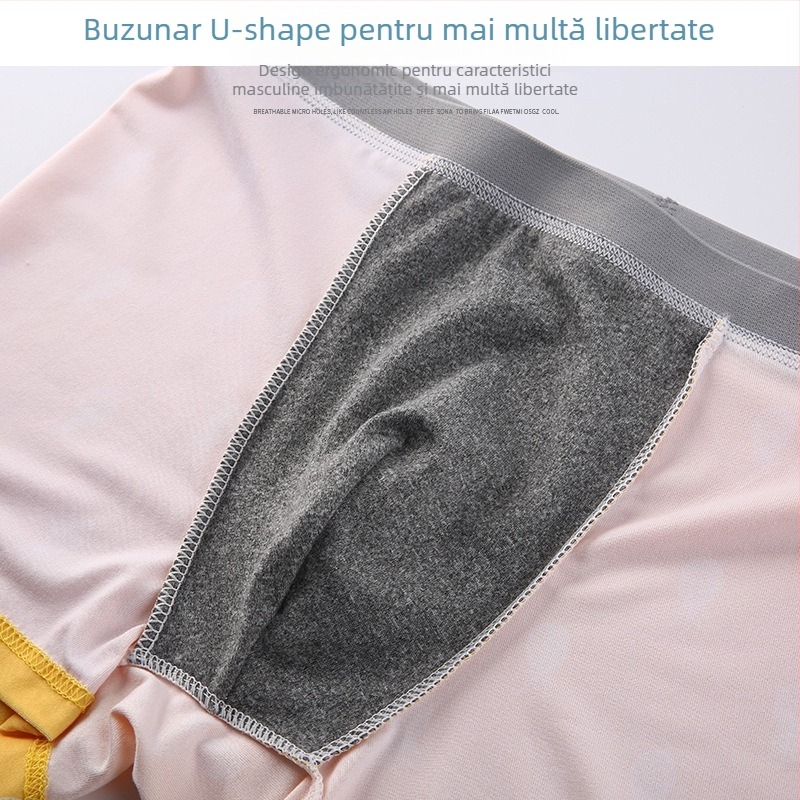 Boxeri pentru bărbați, talie medie, respirabili, antibacterieni, poliester tricotat 41-50D