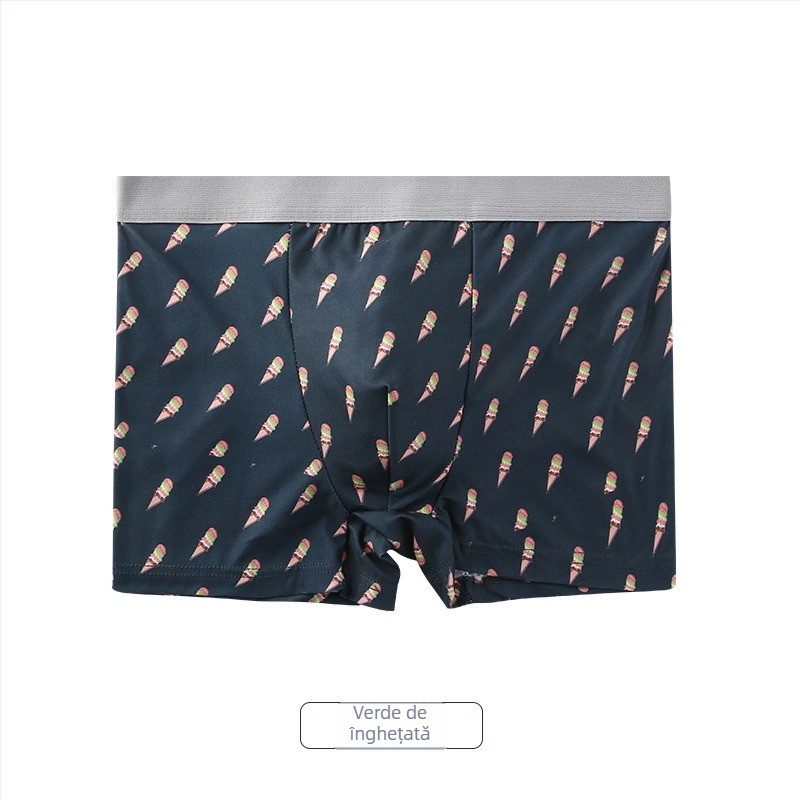 Boxeri pentru bărbați, talie medie, respirabili, antibacterieni, poliester tricotat 41-50D