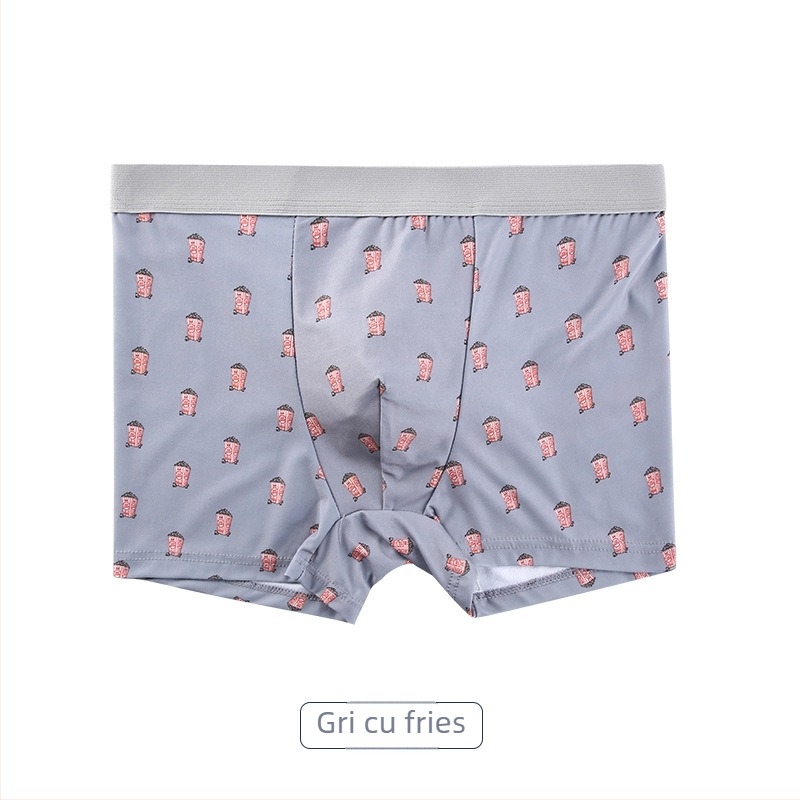 Boxeri pentru bărbați, talie medie, respirabili, antibacterieni, poliester tricotat 41-50D