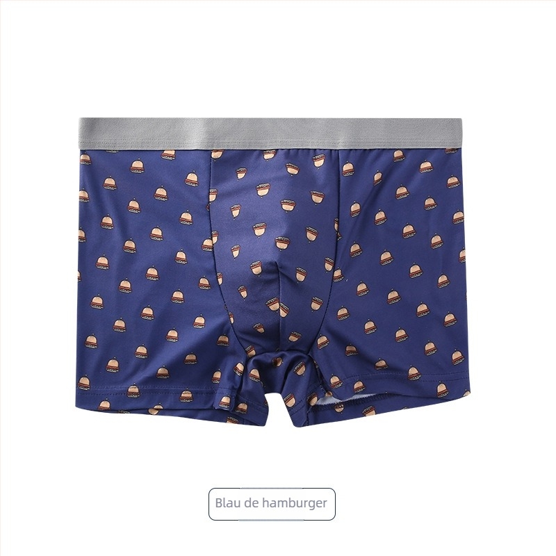 Boxeri pentru bărbați, talie medie, respirabili, antibacterieni, poliester tricotat 41-50D