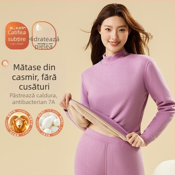 Set termic din fleece, căptușit, fără cusături, țesătură poliesterică extra groasă 301–350 g/m², guler rotund, mâneci lungi și pantaloni, unisex, pentru tineri 18–40 ani