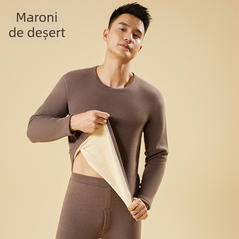 Set termic din fleece, căptușit, fără cusături, țesătură poliesterică extra groasă 301–350 g/m², guler rotund, mâneci lungi și pantaloni, unisex, pentru tineri 18–40 ani