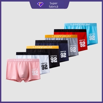 Boxeri bărbați din bumbac, talie medie, respirabili