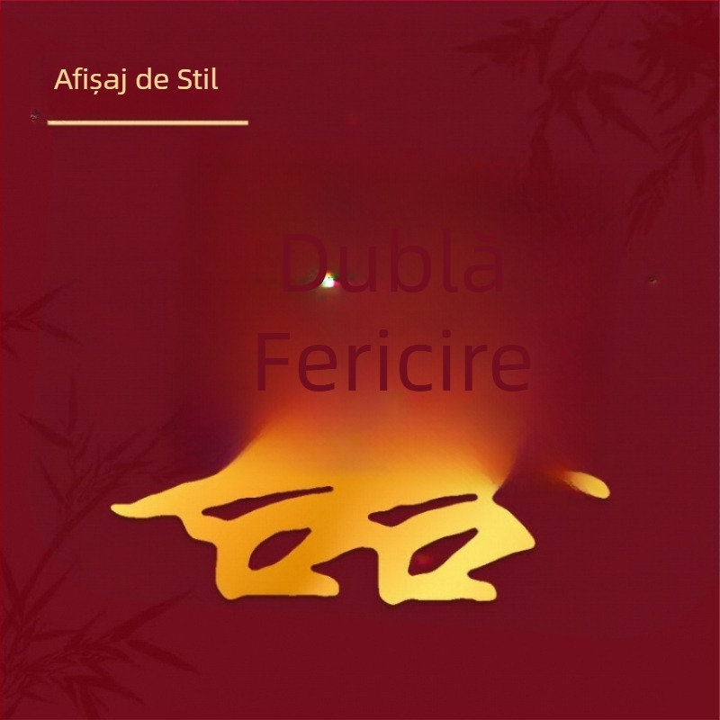 Decorațiune de nuntă cu simbolul Fericirii Duble pe placă KT, lipici inclus, recuzită foto pentru mireasă și fundalul camerei de nuntă.