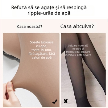 Colanți pentru femei din nylon – ridicare și modelare, uni, căptuțiți cu fleece, lungime integrală