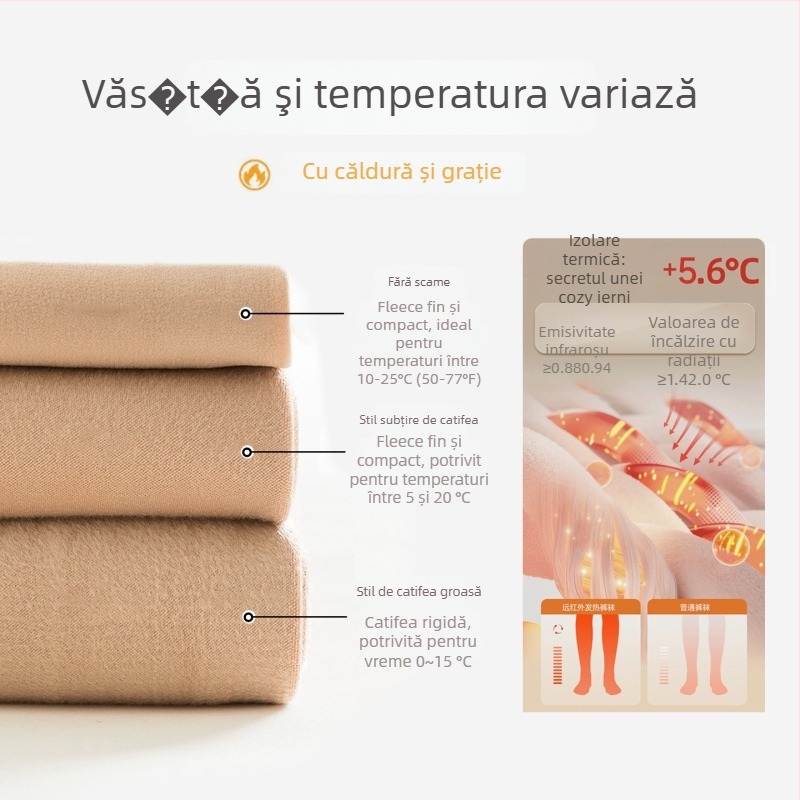 Colanți pentru femei din nylon – ridicare și modelare, uni, căptuțiți cu fleece, lungime integrală