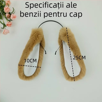 Bandă de păr din pluș pentru cosplay cu urechi de iepure atârnate și design de urechi de câine — Cod 005, pentru copii, Primăvara 2025