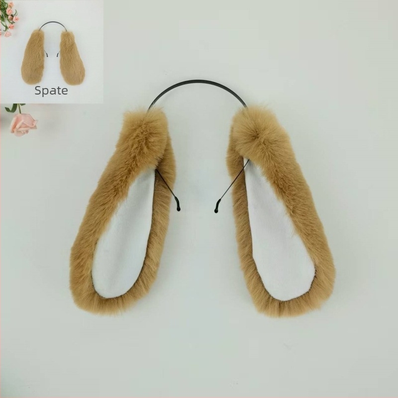 Bandă de păr din pluș pentru cosplay cu urechi de iepure atârnate și design de urechi de câine — Cod 005, pentru copii, Primăvara 2025