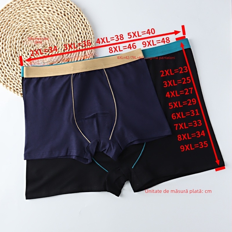 Boxer pentru bărbați din bumbac, talie înaltă, respirabile, 90-95% bumbac, model solid